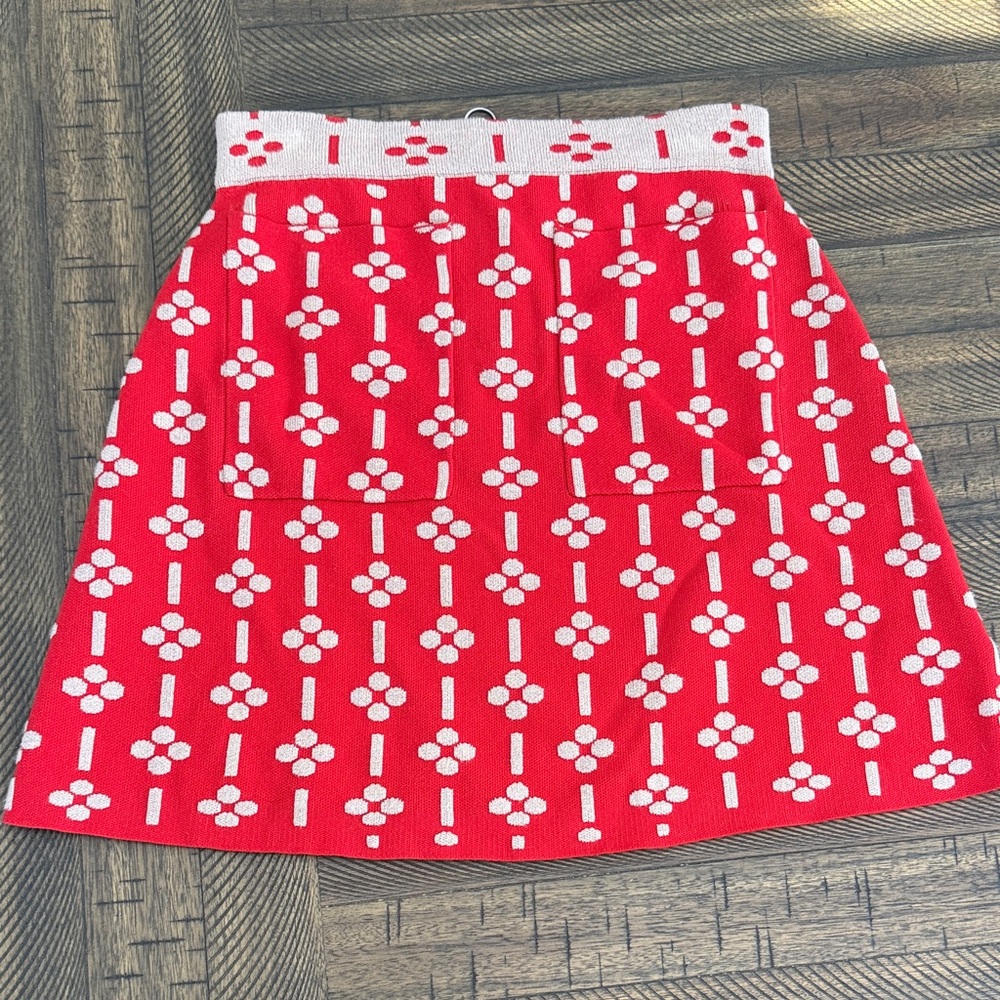 Maeve by Anthropology Red and Tan Skirt NWOT